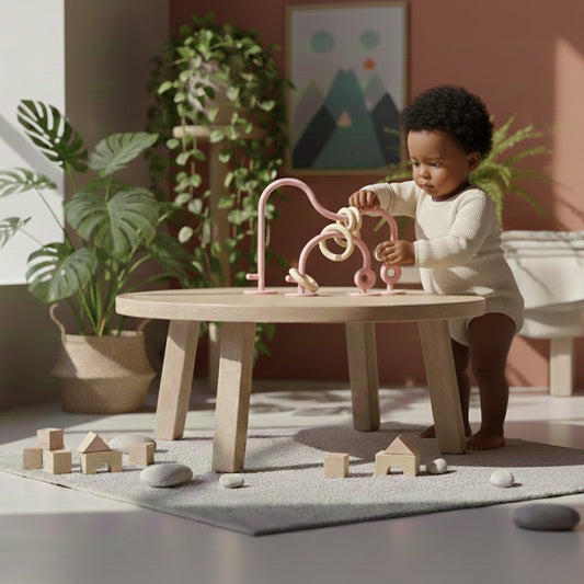 Educatief babyspeelgoed voor op de kinderstoel of speeltafel oudroze - Bebe & Bubi